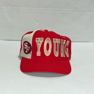 Vintage 90s San Francisco 49ers Starter Steve Young Snapback Hat Big Logo Wool